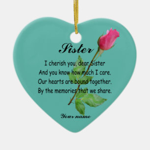 DE CERÂMICA PERSONALIZAR IRMÃ - ORNAMENTO