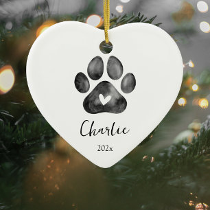 De Cerâmica Pet Memorial Paw Imprimir Ornamento Fotográfico