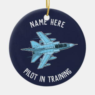 De Cerâmica Piloto personalizado no ornamento do jato do