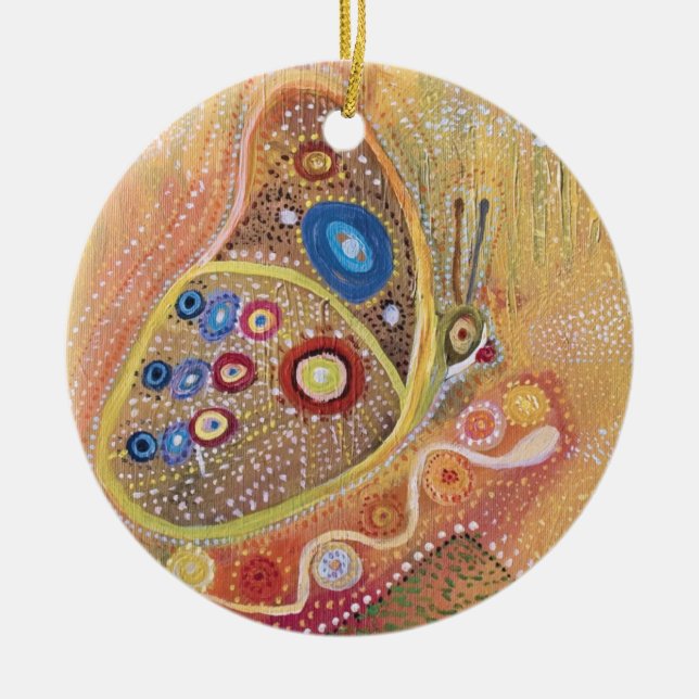 De Cerâmica Pintura da arte da borboleta do ornamento do (Frente)