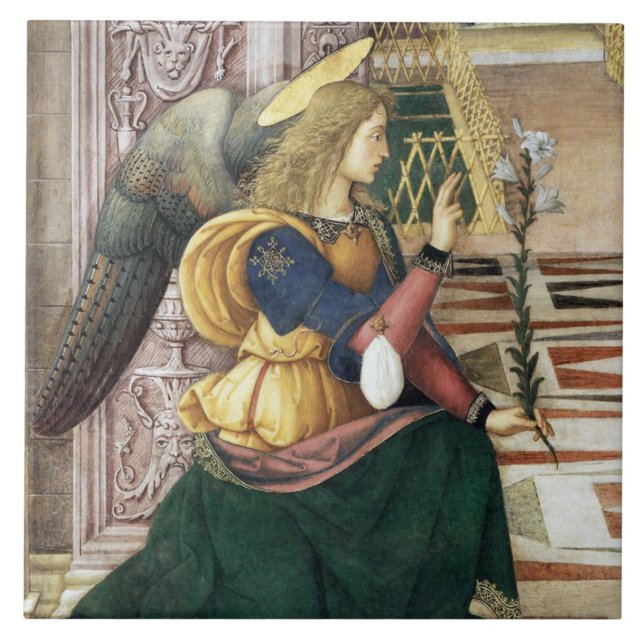 De Cerâmica Pinturicchio Renaissance Angel Art Azulejo ou Triv (Frente)