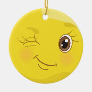 De Cerâmica Pisc a namoradeira Emoji o ornamento amarelo