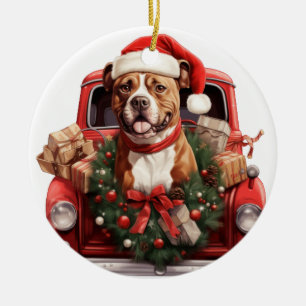 De Cerâmica Pittbull Terrier. Ornamento Pitt Bull dog PitBull