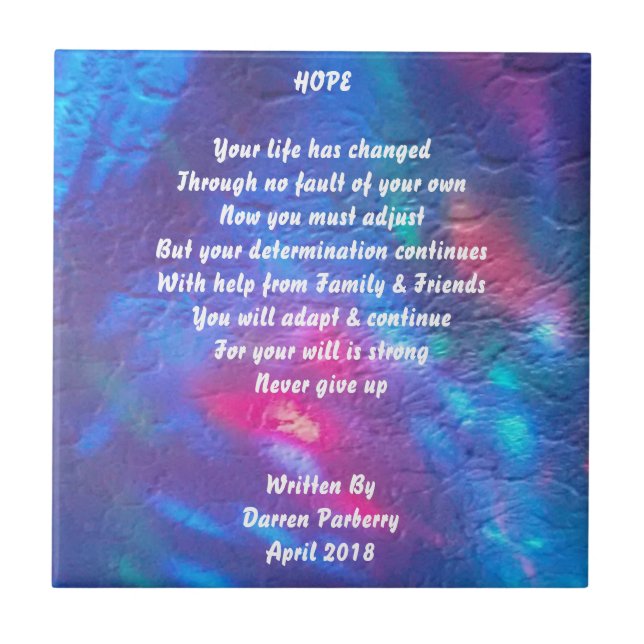 De Cerâmica Poema "Esperança" - Azulejo cerâmico (Frente)