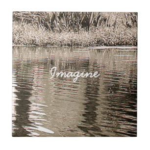 De Cerâmica Pond Sepia Fotografia Azulejo Trivet