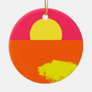 De Cerâmica POR DO SOL do VERÃO - ornamento das belas artes