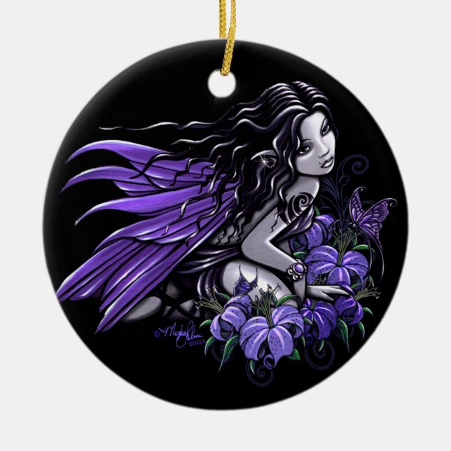 De Cerâmica "Pouco" ornamento violeta azul da fada da (Frente)