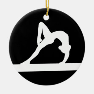 De Cerâmica Preto do ornamento da silhueta do Gymnast