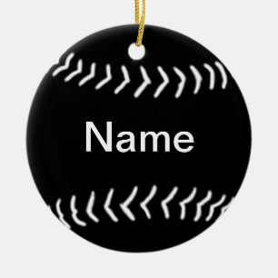De Cerâmica Preto do ornamento da silhueta do softball
