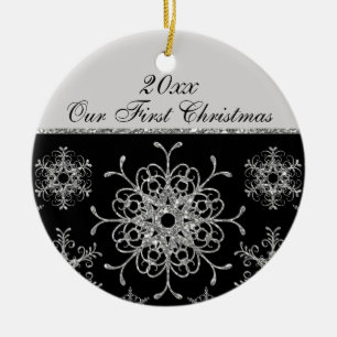 De Cerâmica Preto, ornamento da lembrança do Natal da prata