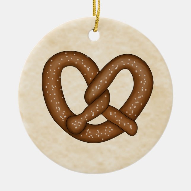 De Cerâmica Pretzel com Ornamento Beige Bkgd (Frente)