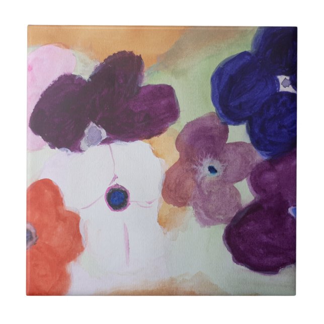 De Cerâmica Primavera Anemones Azulejo cerâmico (Frente)