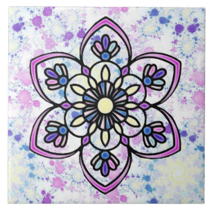 De Cerâmica Primavera Mandala B Azulejo cerâmico