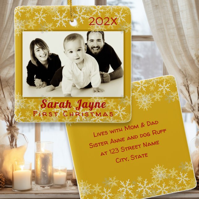 De Cerâmica Primeiro Natal, Bebê Unisex, Ornamento Duplo (Criador carregado)