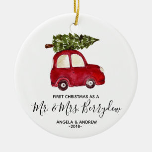 De Cerâmica Primeiro Natal como o Sr. e a Sra. ornamento