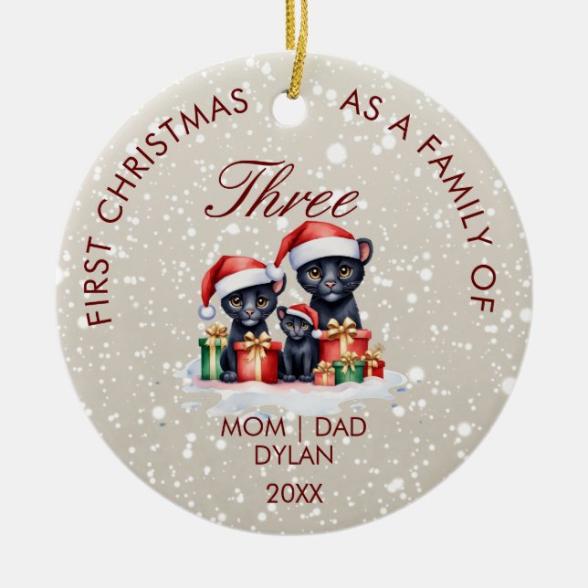 De Cerâmica Primeiro Natal como Ornamento do Círculo Familiar (Frente)