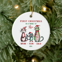 De Cerâmica Primeiro Natal Como Ornamento Familiar