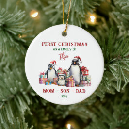 De Cerâmica Primeiro Natal Como Ornamento Familiar