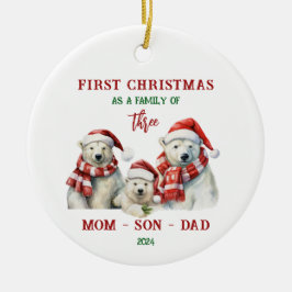 De Cerâmica Primeiro Natal Como Ornamento Familiar