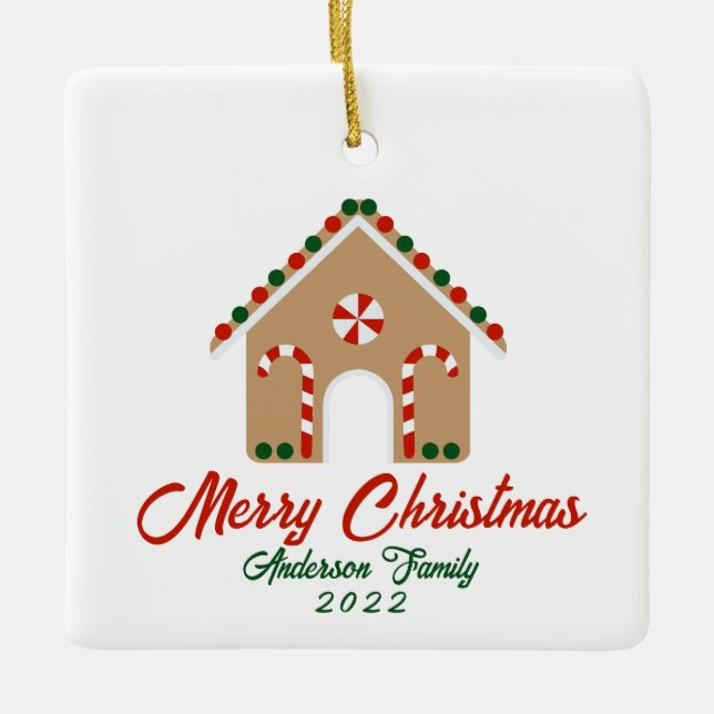 De Cerâmica Primeiro Natal no Nosso Novo Ornamento Doméstico (Frente)