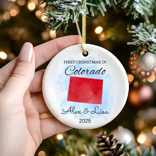 De Cerâmica Primeiro Natal no Ornamento do Estado do Colorado