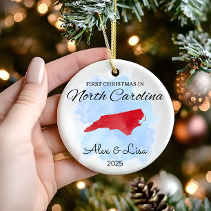 De Cerâmica Primeiro Natal no Ornamento Estadual da Carolina d