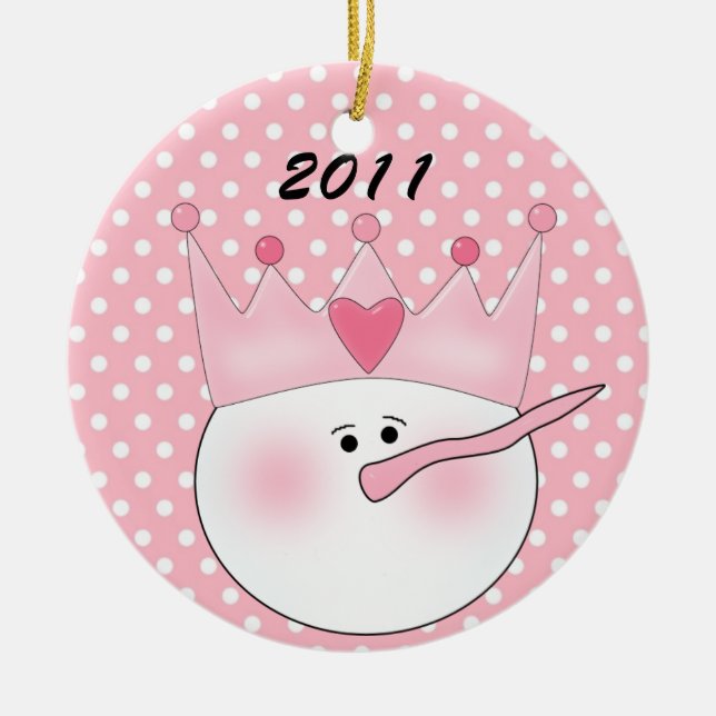 De Cerâmica Princesa cor-de-rosa personalizada Ornamento da (Frente)