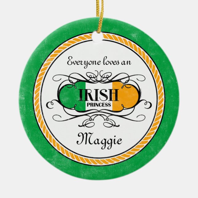 De Cerâmica Princesa irlandesa Personalized Ornamento (Frente)