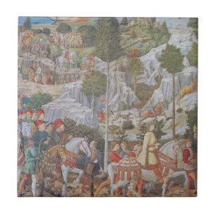 De Cerâmica Procissão dos Magi por Gozzoli cerca do azulejo