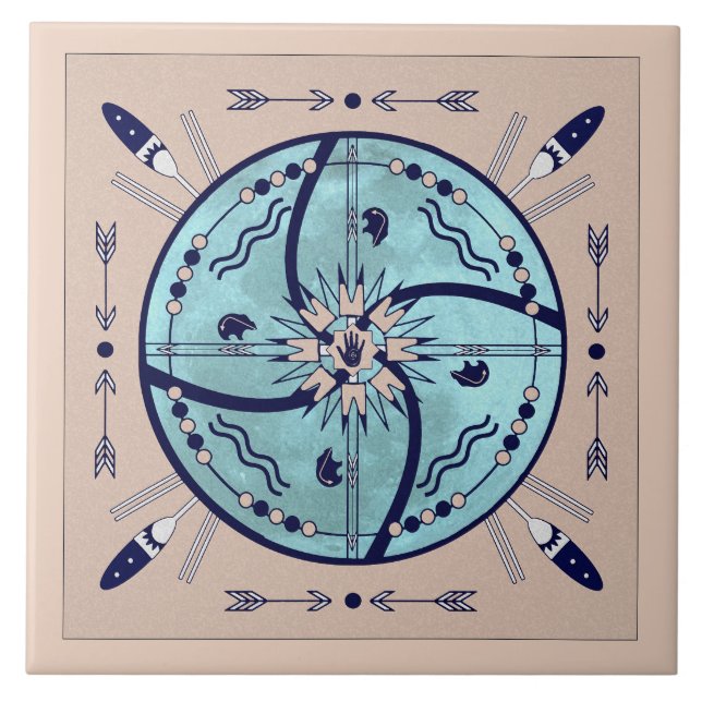De Cerâmica Protegendo o azulejo nativo dos símbolos da (Frente)