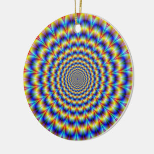 De Cerâmica Pulso psicadélico no ornamento azul e amarelo