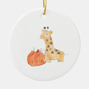 De Cerâmica Pumpkin com Ornamento Girafa