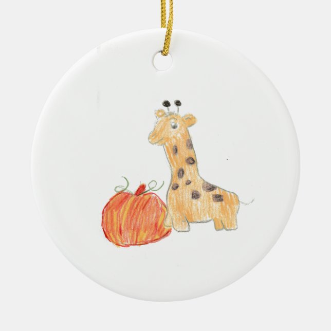 De Cerâmica Pumpkin com Ornamento Girafa (Frente)