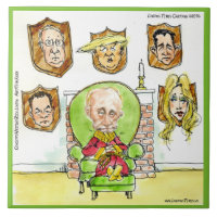 Putin On The Ritz C/ Trump Azulejo Cerâmico Cômico