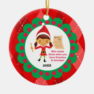 De Cerâmica Quem precisa o papai noel avó & o ornamento do