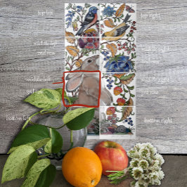 De Cerâmica Rabbit Jacobean Azulejo Floral Mural 8pc L Linha 3