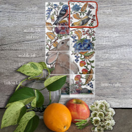 De Cerâmica Rabbit Jacobean Azulejo Floral Mural 8pc R Linha 1