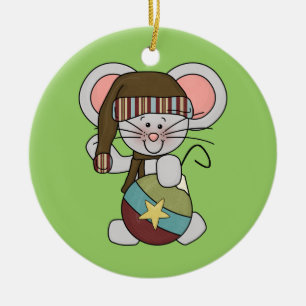 De Cerâmica Rato do Natal com ornamento