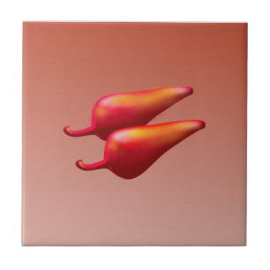 De Cerâmica Red Chili Peppers pequeno azulejo