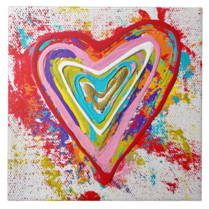 De Cerâmica Red Heart 6 x 6 Azulejo cerâmico