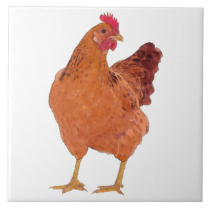 De Cerâmica Red Hen L - Grande Azulejo cerâmico