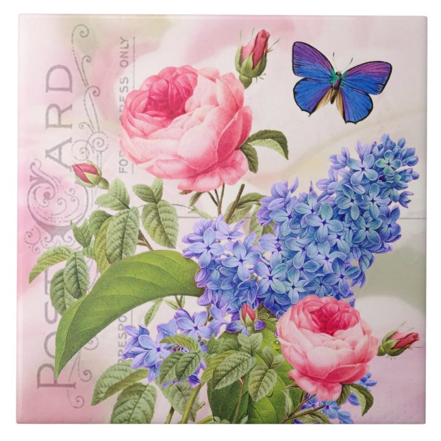 De Cerâmica Redoute floresce o azulejo (Frente)