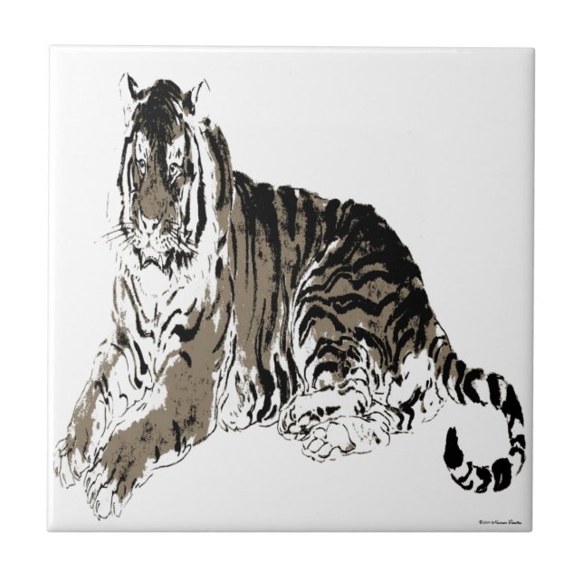 De Cerâmica Relaxando o Azulejo Tiger (Frente)