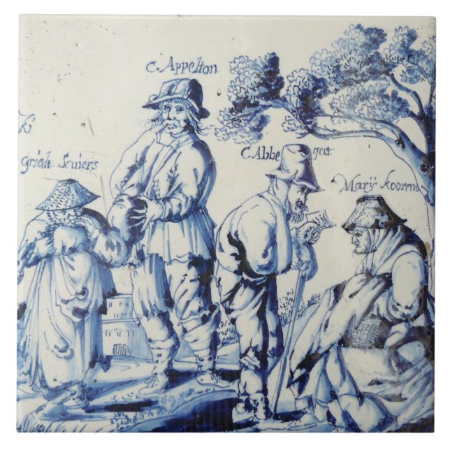 De Cerâmica Repro Delft Azulejo Blue Les Gueux (Frente)