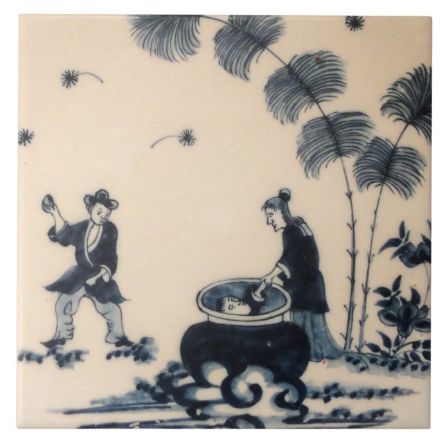De Cerâmica Repro Delft Azulejo Chinoiserie Witchcraft (Frente)