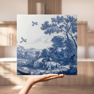 De Cerâmica Repro Dutch Delft Azulejo com vacas