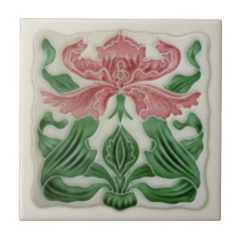 De Cerâmica Repro English Art Nouveau H.A. Ollivant Azulejo c.