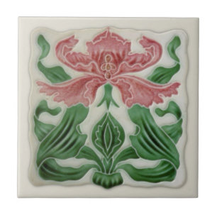 De Cerâmica Repro English Art Nouveau H.A. Ollivant Azulejo c.