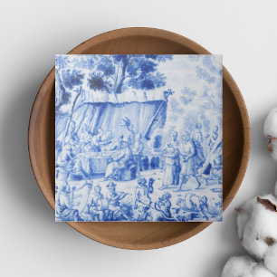 De Cerâmica Repro Vitoriano Azulejo Azul e Branco Sueco