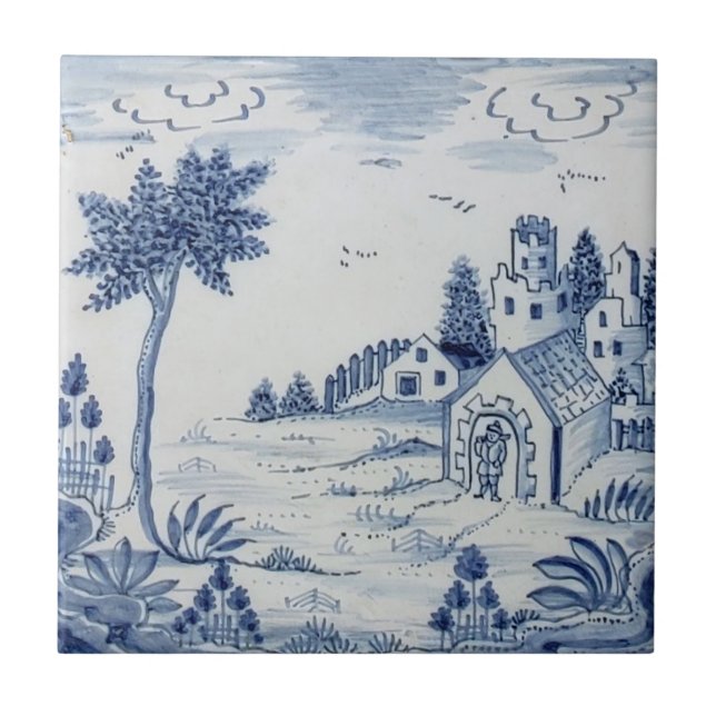 De Cerâmica Reprodução Anterior do Azulejo Delft - 24 (Frente)